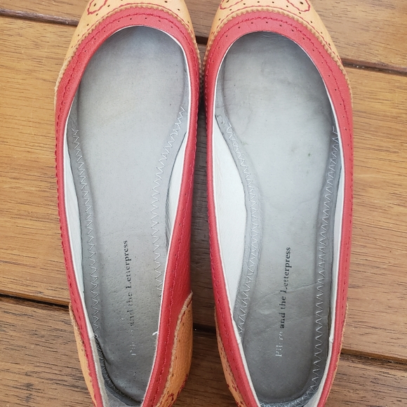 Anthro Pilcro Orange and Red Ballet Flats Size 7.5 - Picture 7 of 10